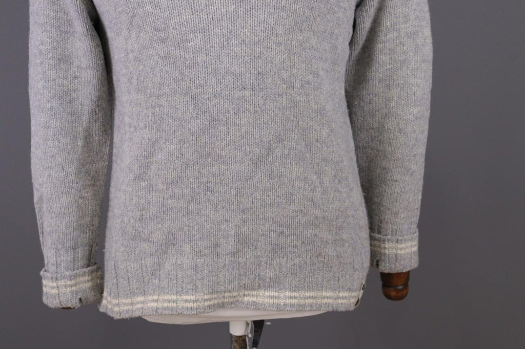 DEVOLD Gray Vintage Fair Isle Turtle Neck Wool Knit Ski Sweater – Size M