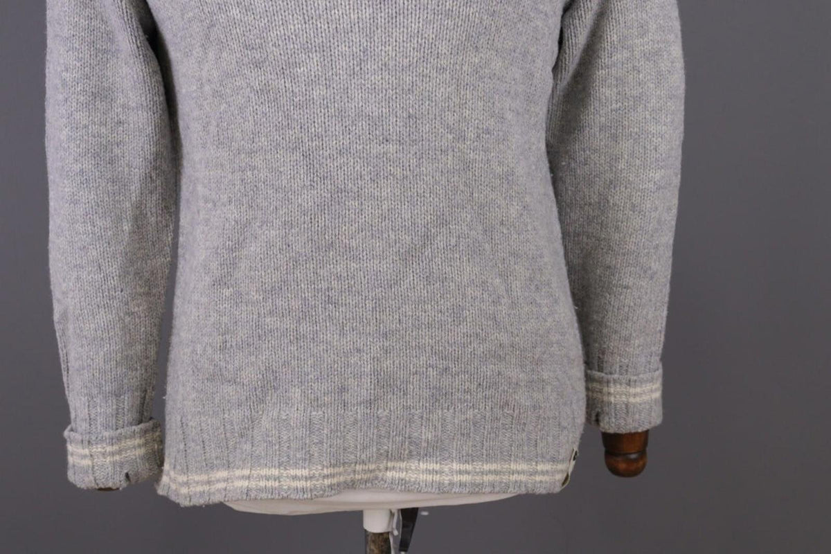 DEVOLD Gray Vintage Fair Isle Turtle Neck Wool Knit Ski Sweater – Size M