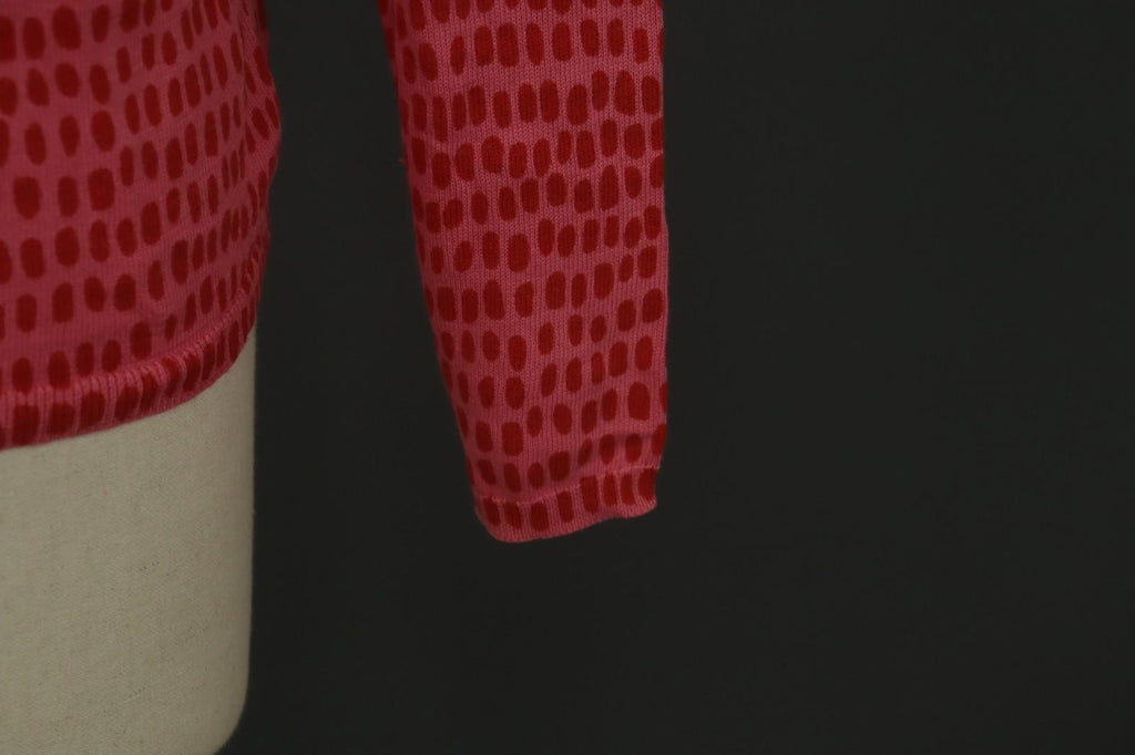 GUDRUN SJODEN Red Dotted Round Neck Long Sleeve Button Front Shirt Top – Size S
