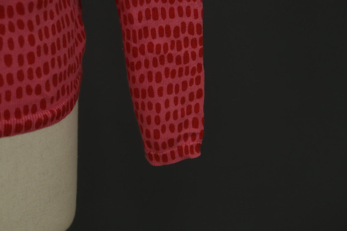 GUDRUN SJODEN Red Dotted Round Neck Long Sleeve Button Front Shirt Top – Size S
