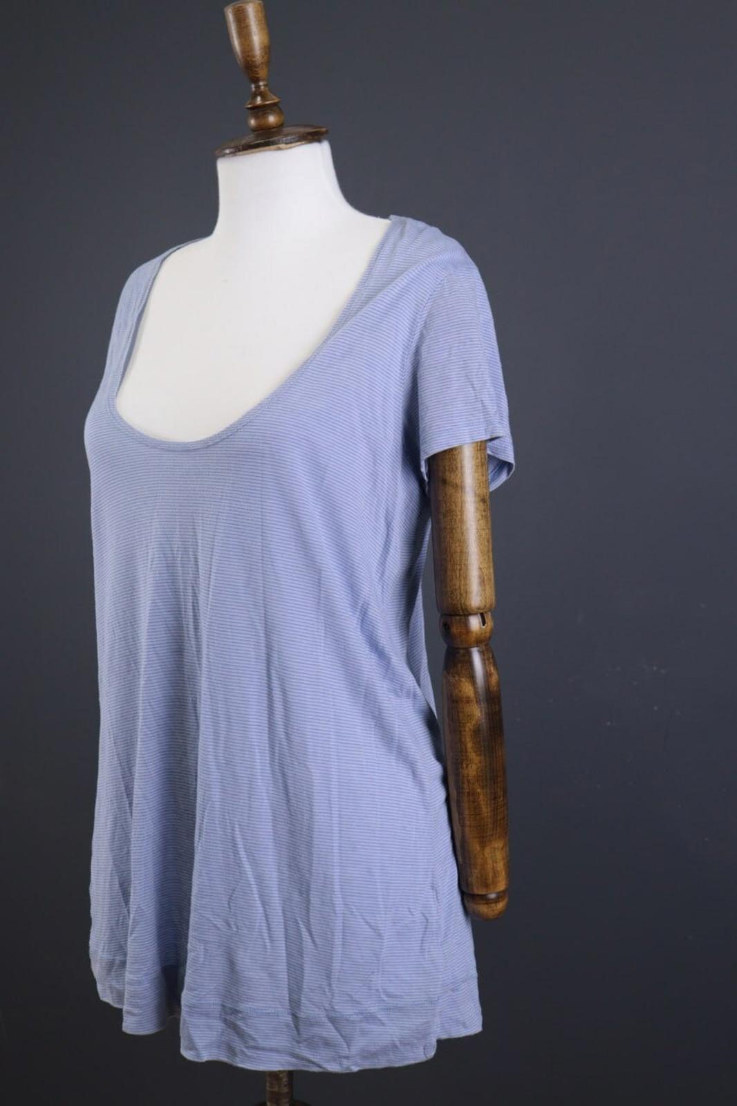 GUDRUN SJODEN Blue Short Sleeve Lightweight Lagenlook Relaxed Tunic Top – Size M – Used