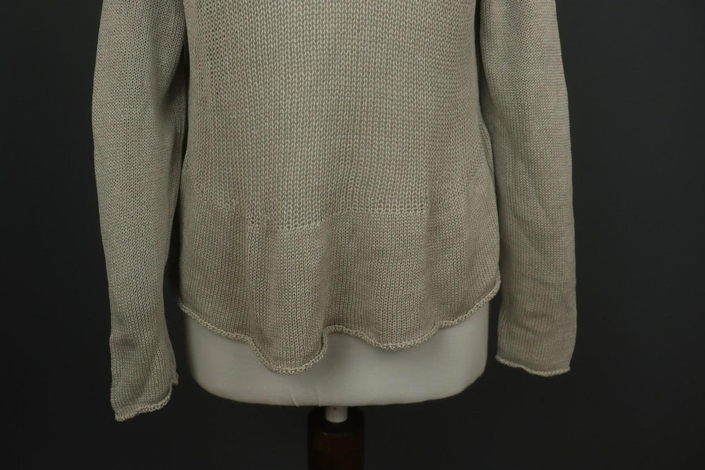 TRANSIT PAR SUCH Tan Open Knit Long Sleeve Round Neck Pullover Sweater – Size 1