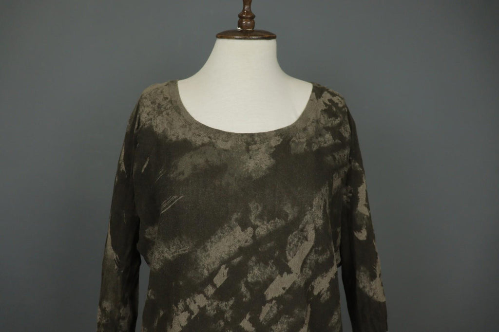 HIGH USE Brown Stretch Round Neck Raglan Sleeve Regular Fit Pullover Sweater M/L