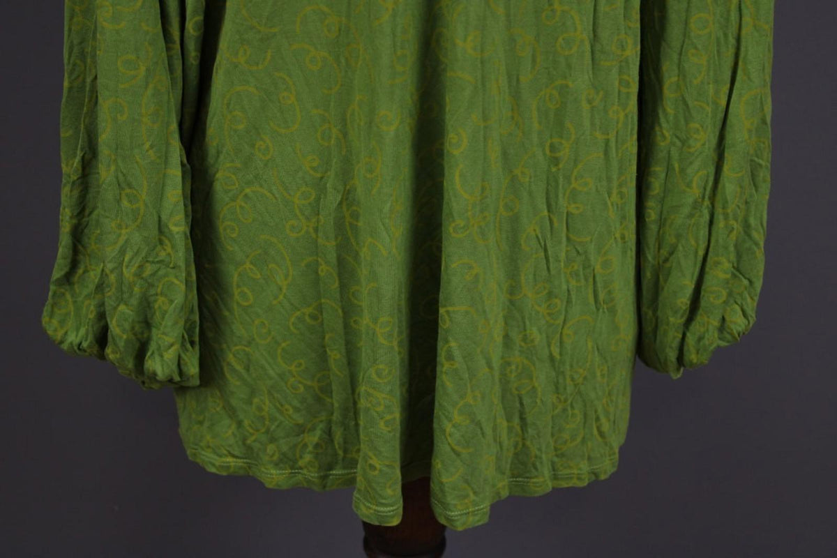 GUDRUN SJODEN Green Printed Round Neck Long Sleeve Pullover Blouse Top – Size XL