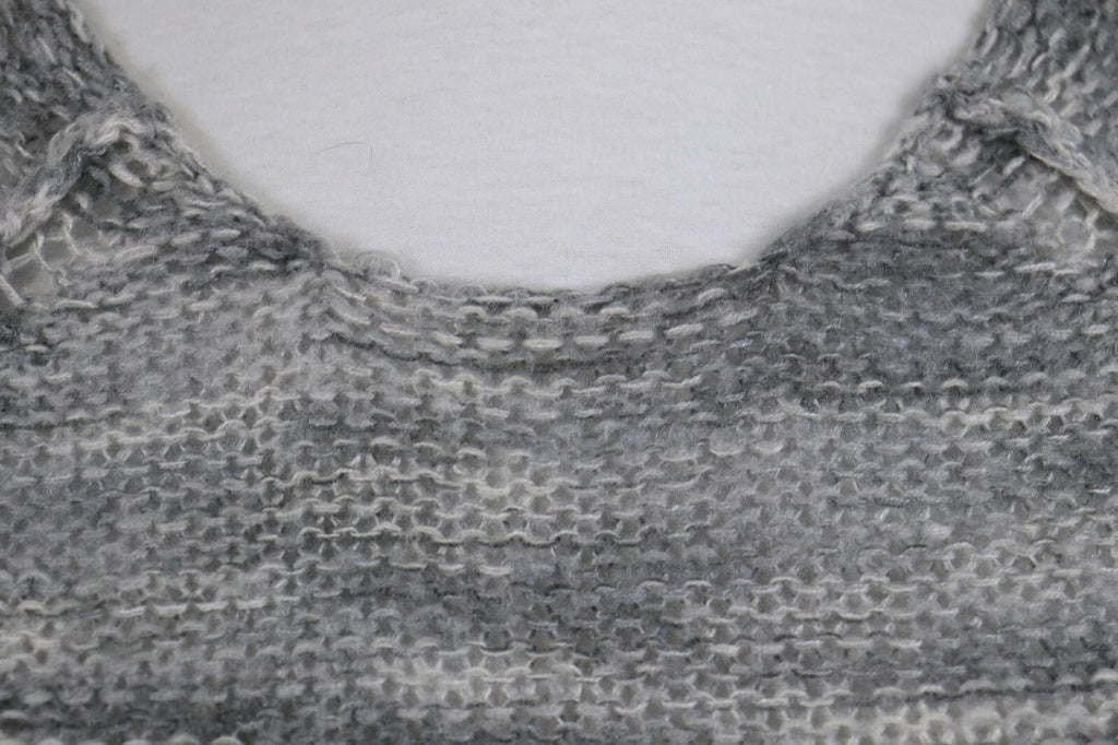 ANNETTE GORTZ Gray Long Sleeve Round Neck Lagenlook Cropped Sweater