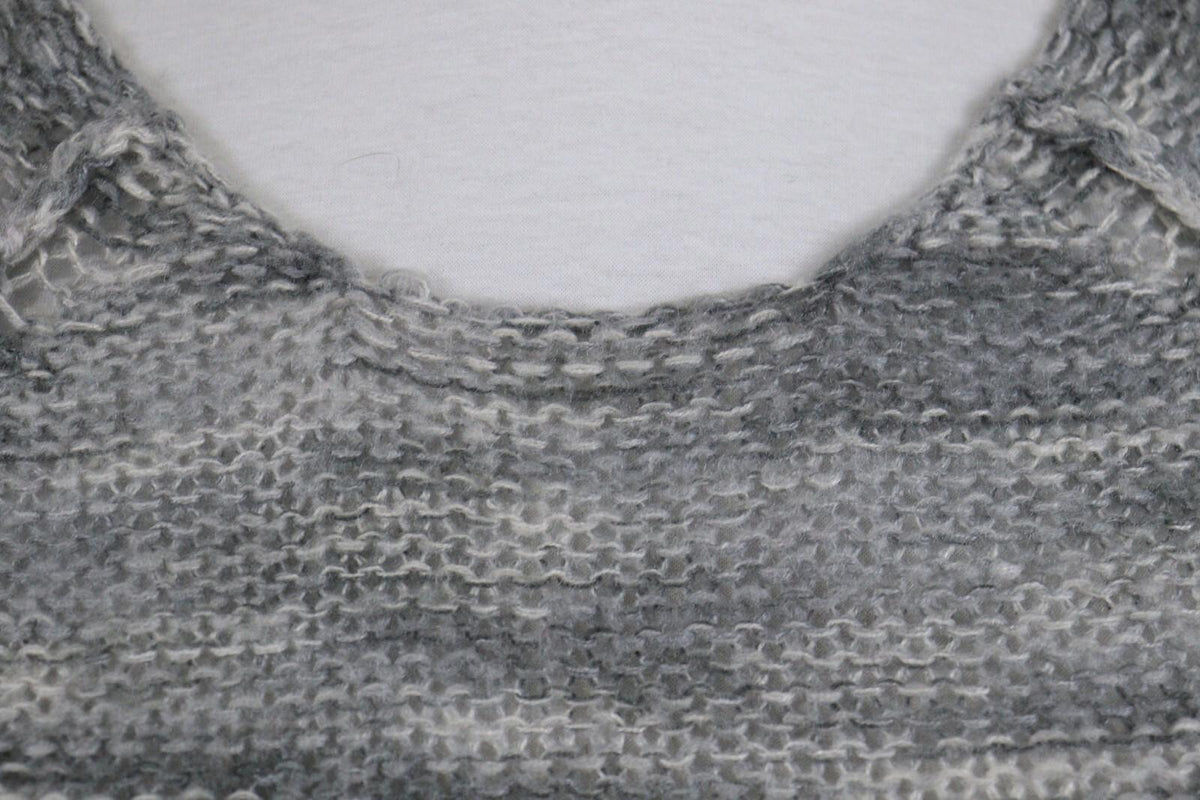 ANNETTE GORTZ Gray Long Sleeve Round Neck Lagenlook Cropped Sweater