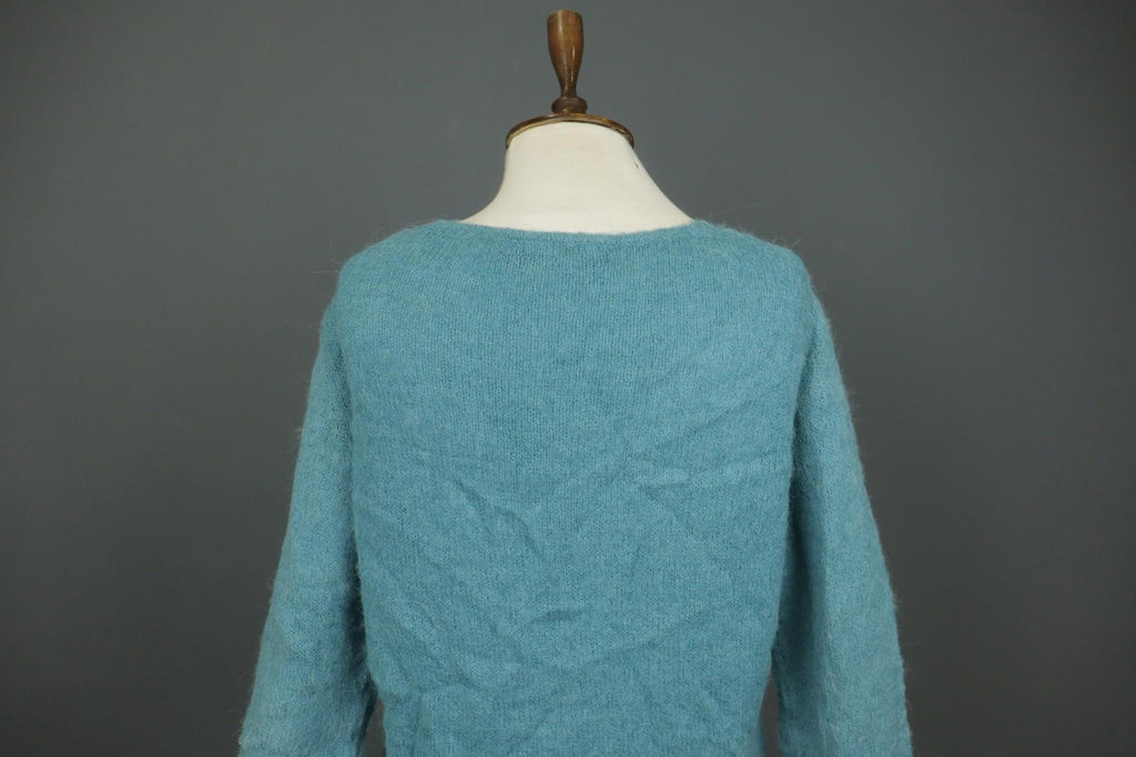 GUDRUN SJODEN Blue Tight Knit Casual Long Sleeve V-Neck Pullover Sweater – Size M