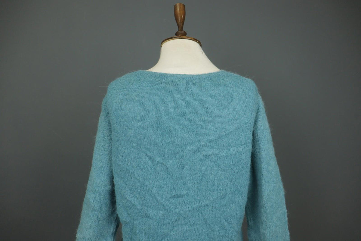 GUDRUN SJODEN Blue Tight Knit Casual Long Sleeve V-Neck Pullover Sweater – Size M