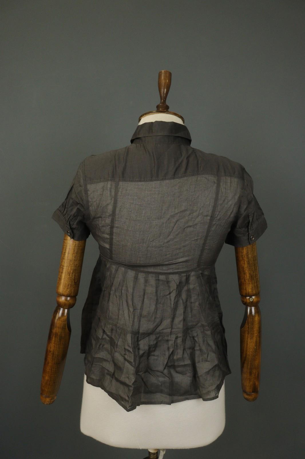 BURBERRY LONDON Brown Slim Fit Short Sleeve Collared Button-Up Shirt Top – Size 38