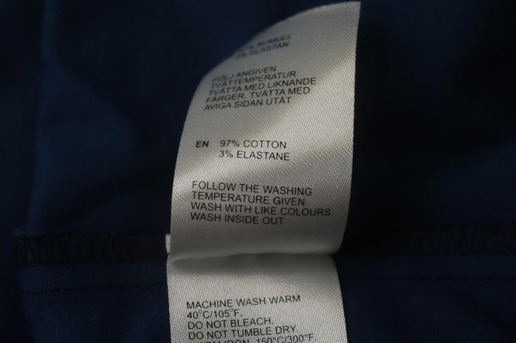 MARIMEKKO LAVINIA Blue Black Striped Cotton Short Sleeve Tunic Top – Size 42