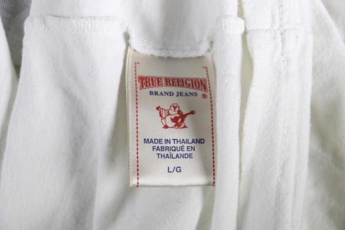 TRUE RELIGION White Big Logo Short Sleeve T-Shirt – Size L