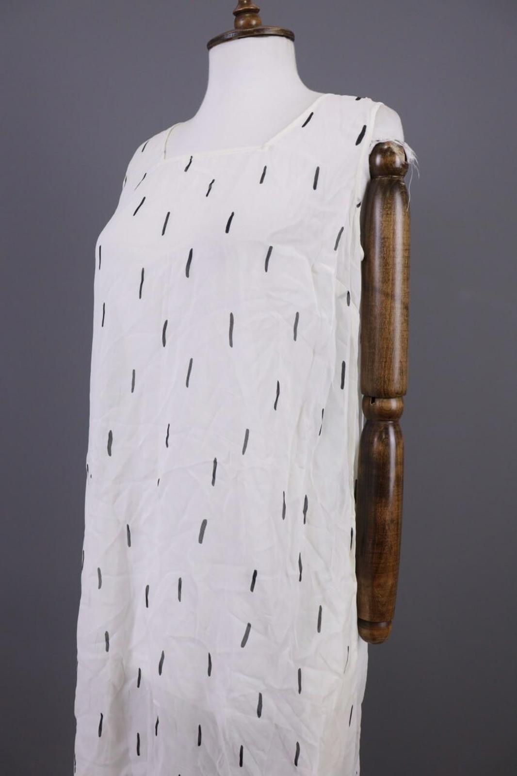 GUDRUN SJODEN White Printed Sleeveless Lightweight Blouson Dress – Size S