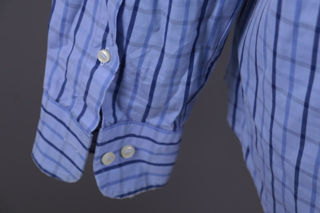 Burberry London Blue Check Long Sleeve Button Down Shirt – Size L