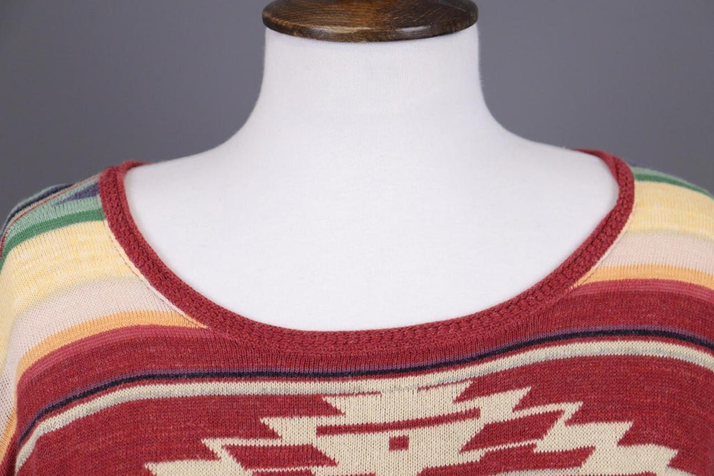 DENIM SUPPLY RALPH LAUREN Multicolor Aztec Linen Lagenlook Knited Sweater – Size L