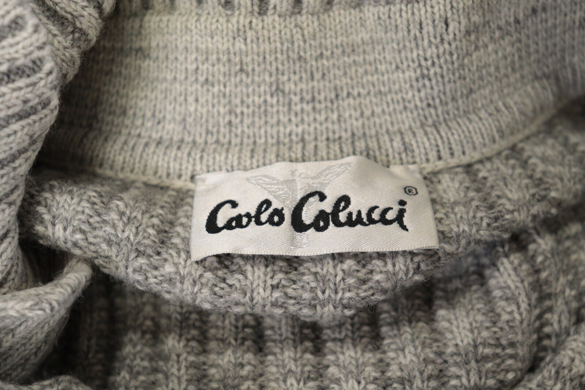 Carlo Colucci Limited Japan Gray Polo Neck Ribbed Sweater – Size L US 42 EU 52