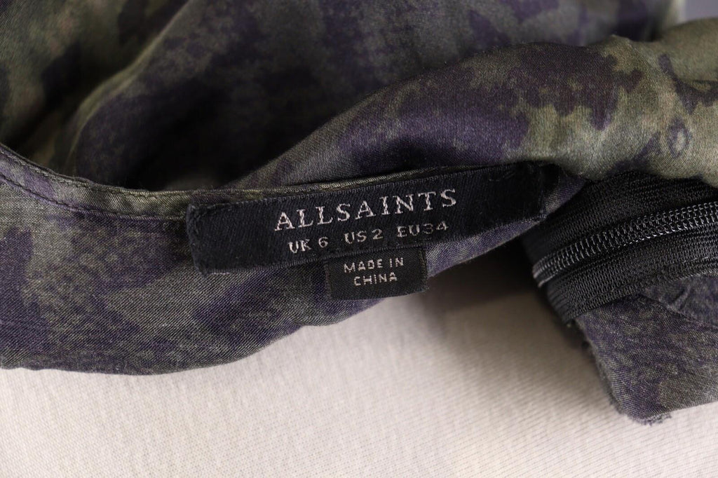 ALLSAINTS Snake Print Button Down Short Sleeve A-Line Dress – Size US 2