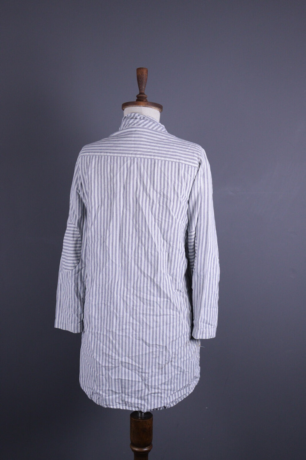 Toast White Linen Stripe Long Sleeve Relaxed Blouson Midi Dress – Size UK12 US8 M