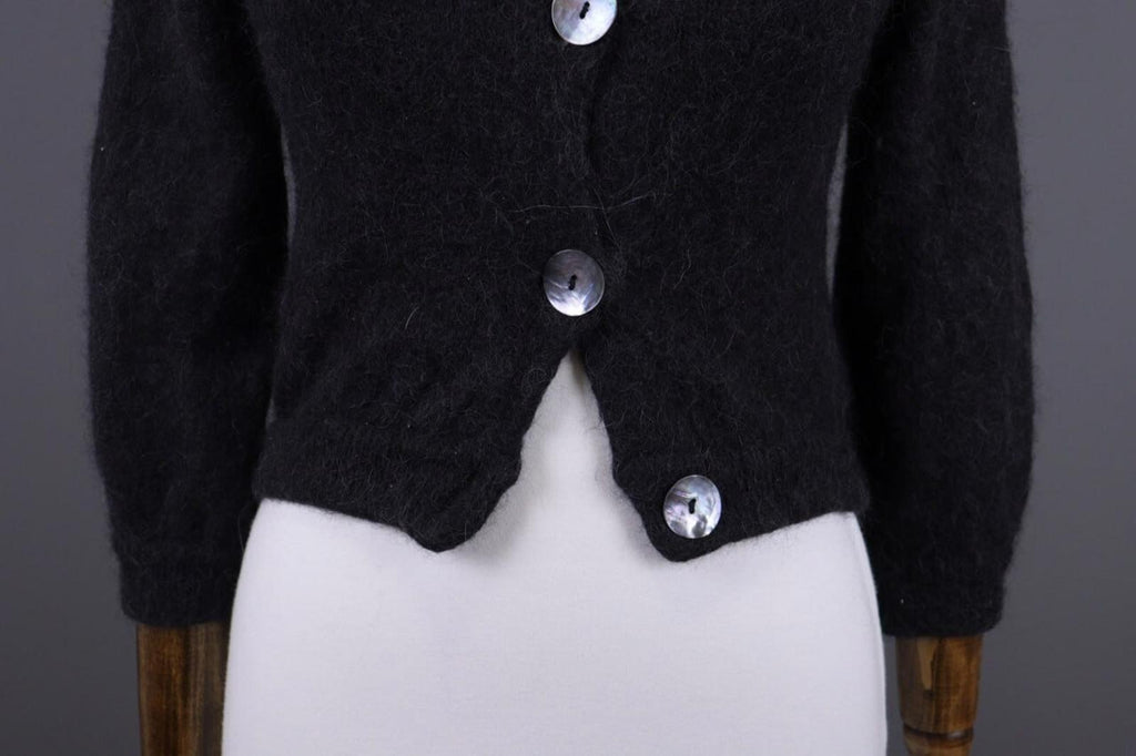 GUDRUN SJODEN Gray Alpaca Wool Knit Cropped Cardigan Sweater – Size S