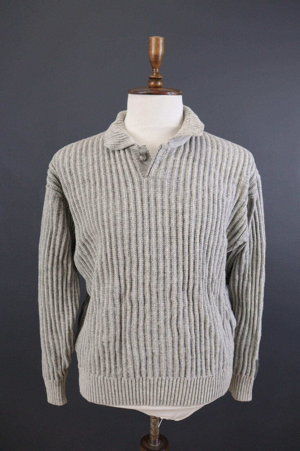 Carlo Colucci Limited Japan Gray Polo Neck Ribbed Sweater – Size L US 42 EU 52