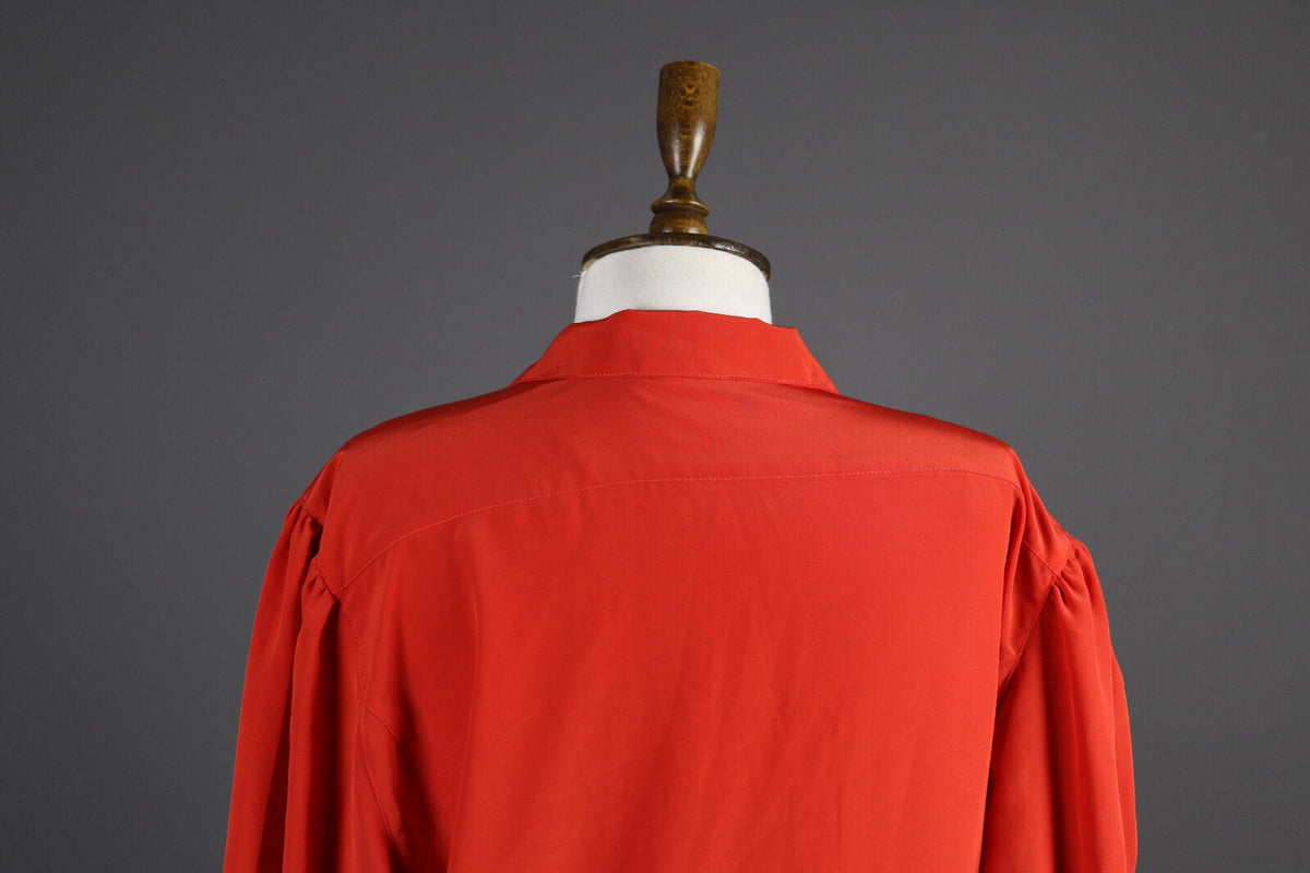 Escada Vintage Red Designer Party Cocktail Blouse Shirt – Size L