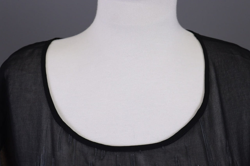 Cop Copine Black Olanko Robe Short Sleeve Summer Mesh Top Shirt – Size 40