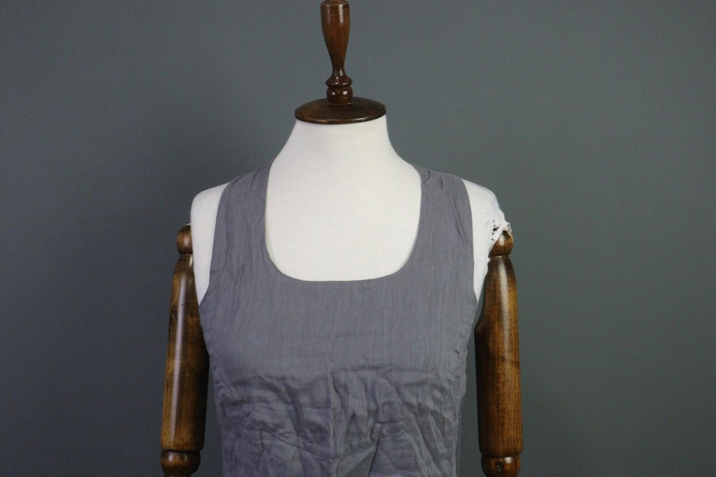 MARITH FRANCOIS GIRBAULD Gray Linen Rayon Tank Top Blouse Cropped Shirt – Size 29