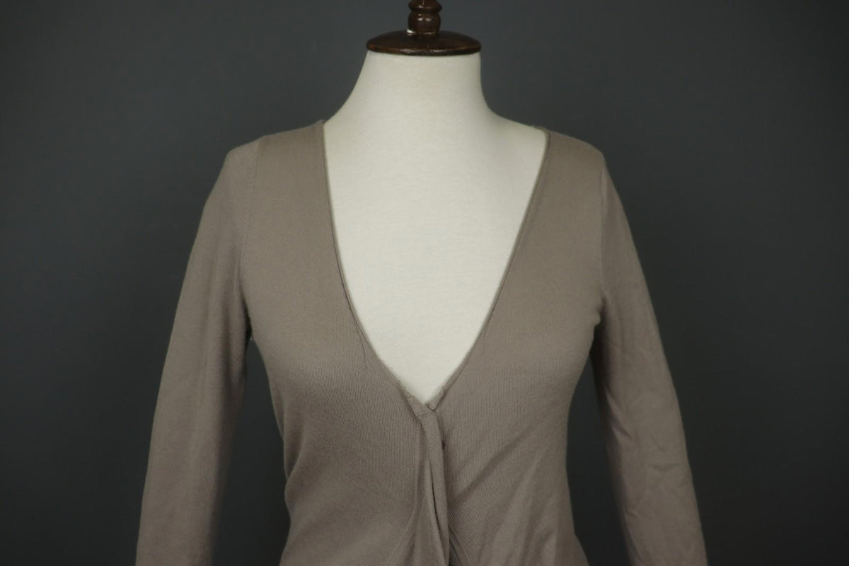 MARITHE FRANCOIS GIRBAUD Gray Cashmere Knit Button Front Cardigan Sweater Sz 38