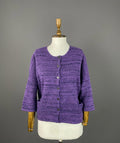 GRIZAS Purple Wool Button Down 3/4 Sleeve Cardigan Sweater – Size M