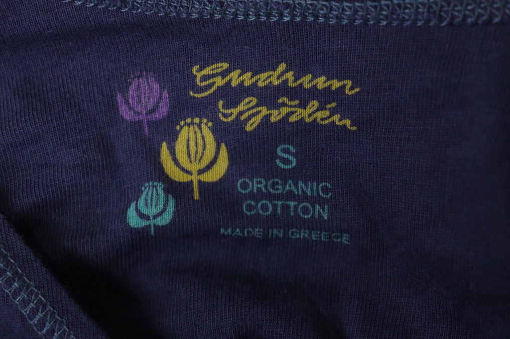 GUDRUN SJODEN Purple Organic Cotton Knit Crew Neck Button Front Cardigan – Size S