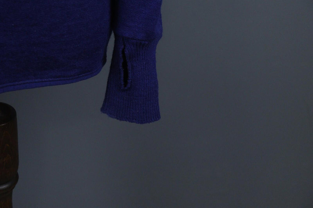 DEVOLD Blue Wool Long Sleeve High Neck Full Zip Sweater – Size S