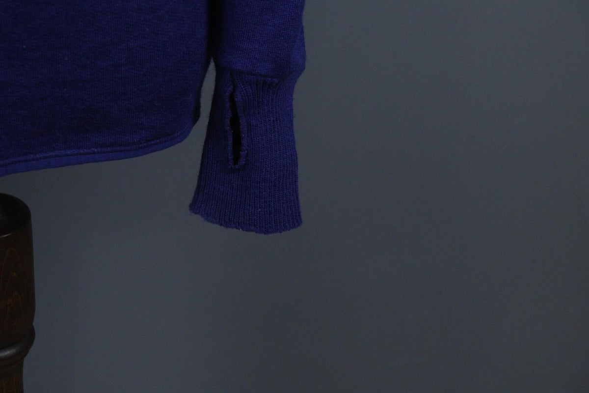 DEVOLD Blue Wool Long Sleeve High Neck Full Zip Sweater – Size S