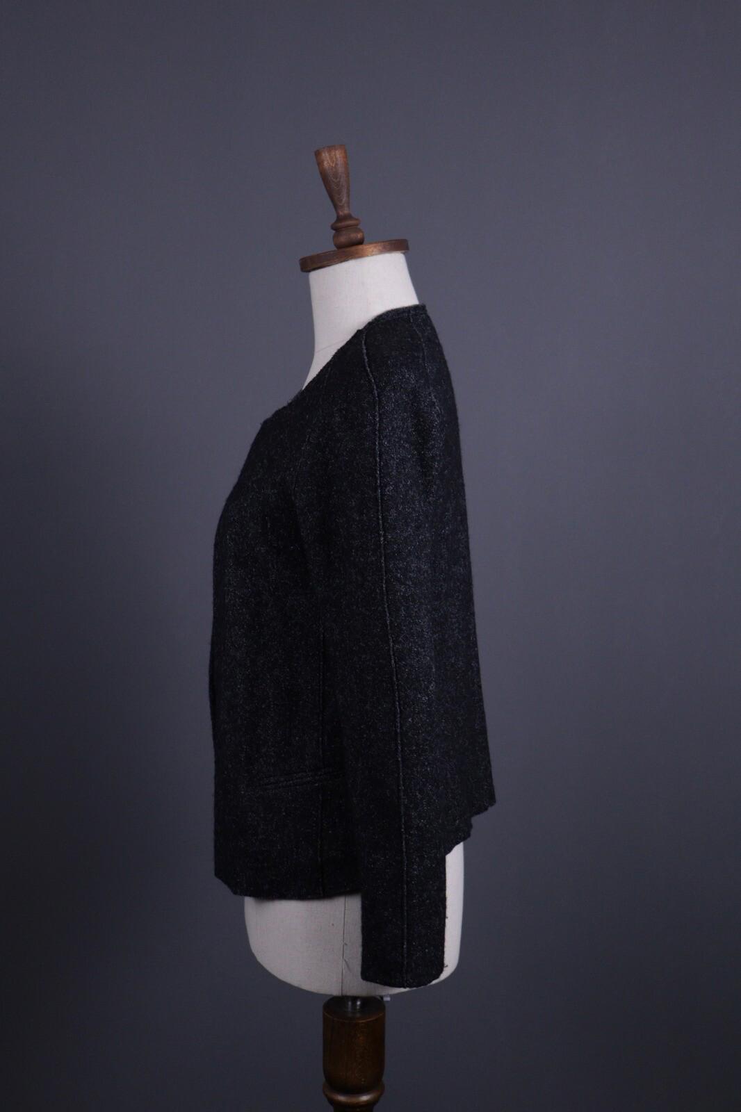 ISABEL MARANT ETOILE Gray Wool Drape Tweed Blazer Jacket – Size 40 / S