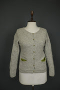 GUDRUN SJODEN Gray Crew Neck Raglan Sleeve Button Front Cardigan Sweater – Size S