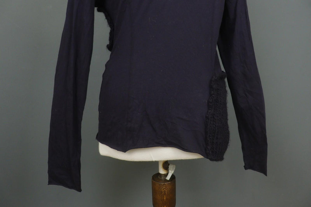 RUNDHOLZ Cardigan Navy Acrylic Knitted Regular Fit Long Sleeve Boat Neck Sz M