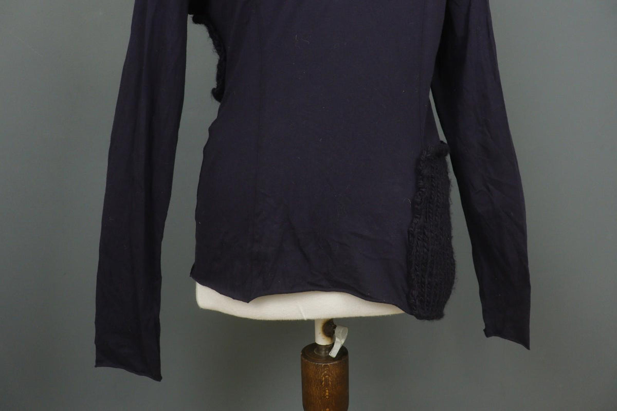 RUNDHOLZ Cardigan Navy Acrylic Knitted Regular Fit Long Sleeve Boat Neck Sz M