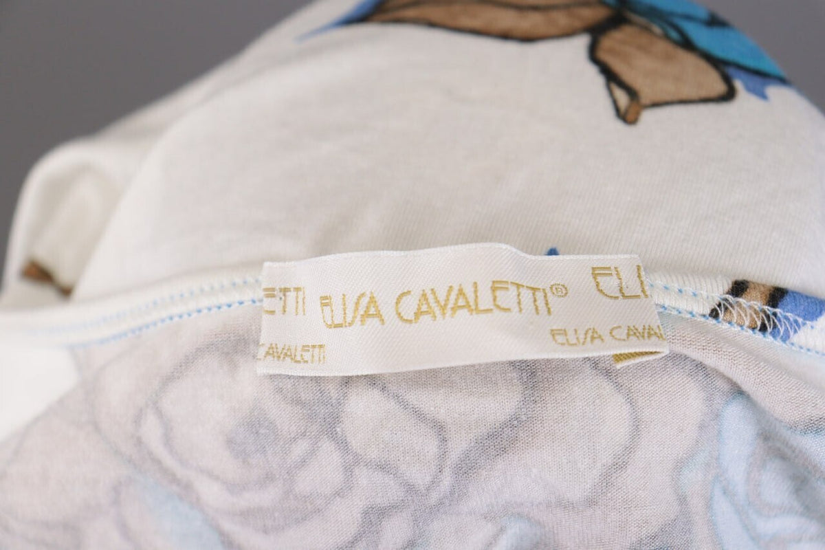 Bottega by Elisa Cavaletti White Floral Linen 3/4 Sleeve Top Shirt – Size L