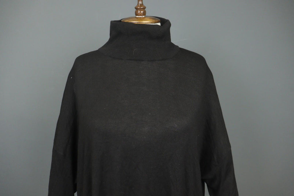 RUNDHOLZ Black 100& Cotton Long Sleeve Mock Neck Pullover Tunic Top – Size L