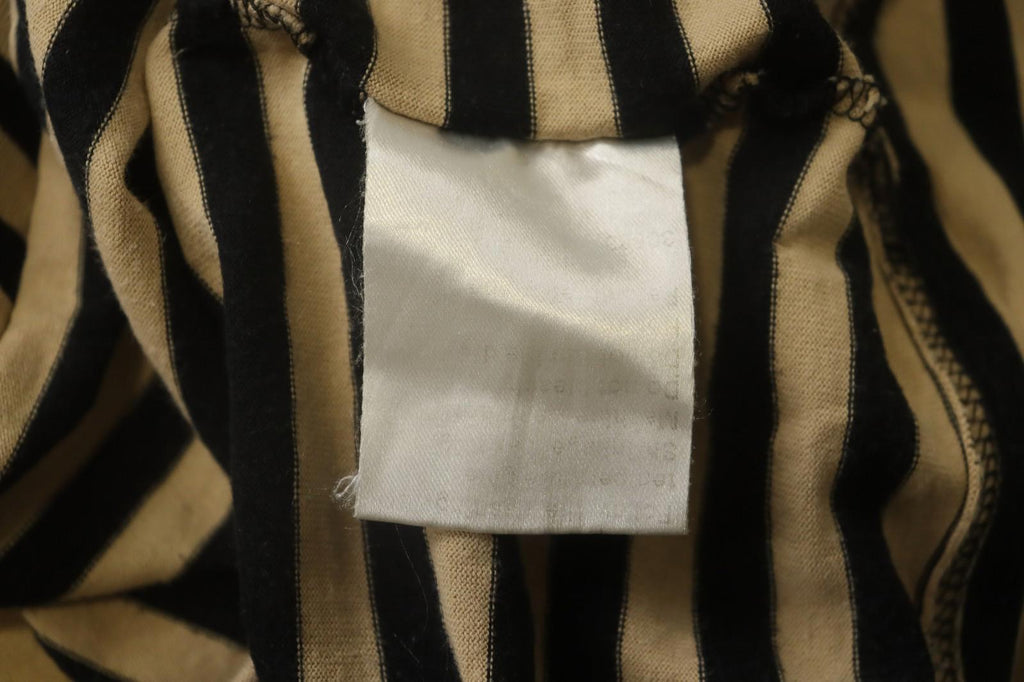 MARIMEKKO Beige and Black Striped Short Sleeve Crew Neck Top Blouse – Size S / M