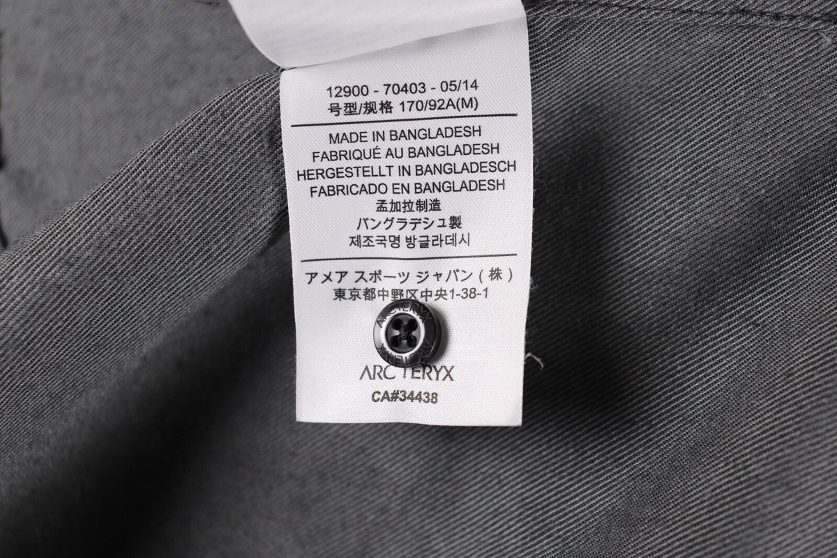ARCTERYX Relaxed Fit Gray Long Sleeve Button Hiking Shirt – Size M