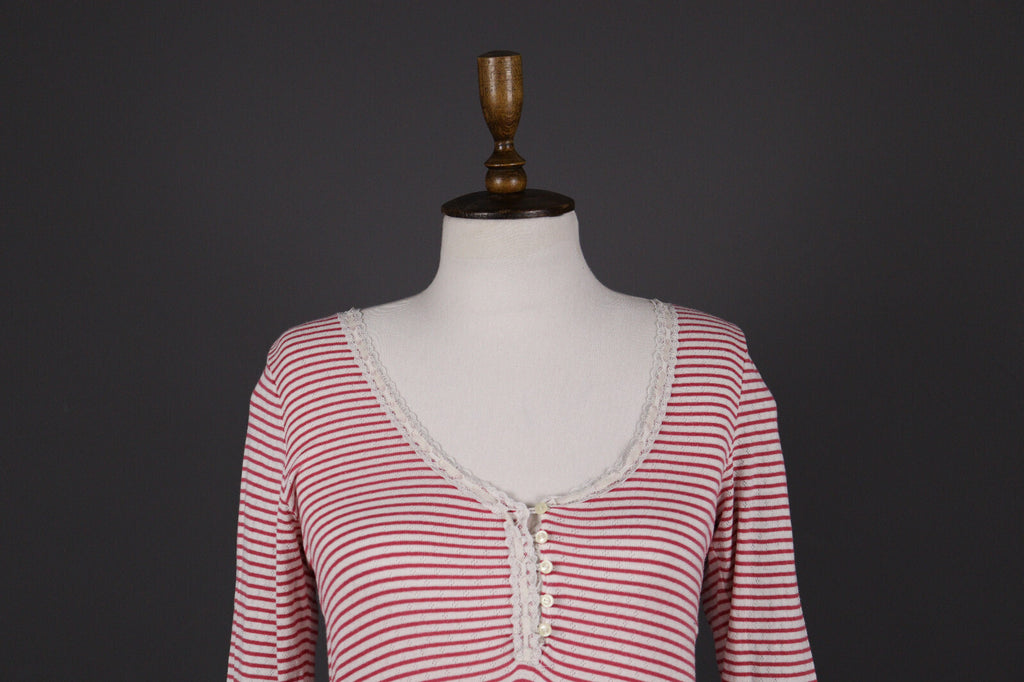 Denim & Supply Ralph Pink Lauren Stripe Long Sleeve Blouse Top Shirt – Size M