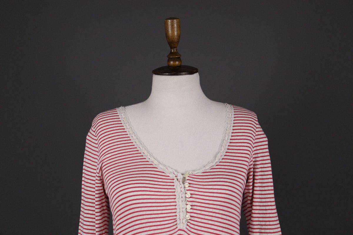 Denim & Supply Ralph Pink Lauren Stripe Long Sleeve Blouse Top Shirt – Size M