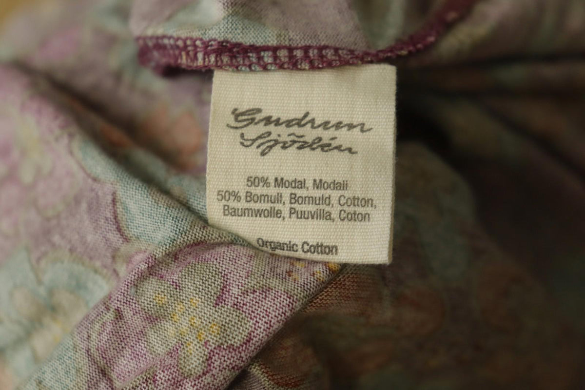 GUDRUN SJODEN Multi Modal Floral Crew Neck Long Sleeve Shift Dress – Size M