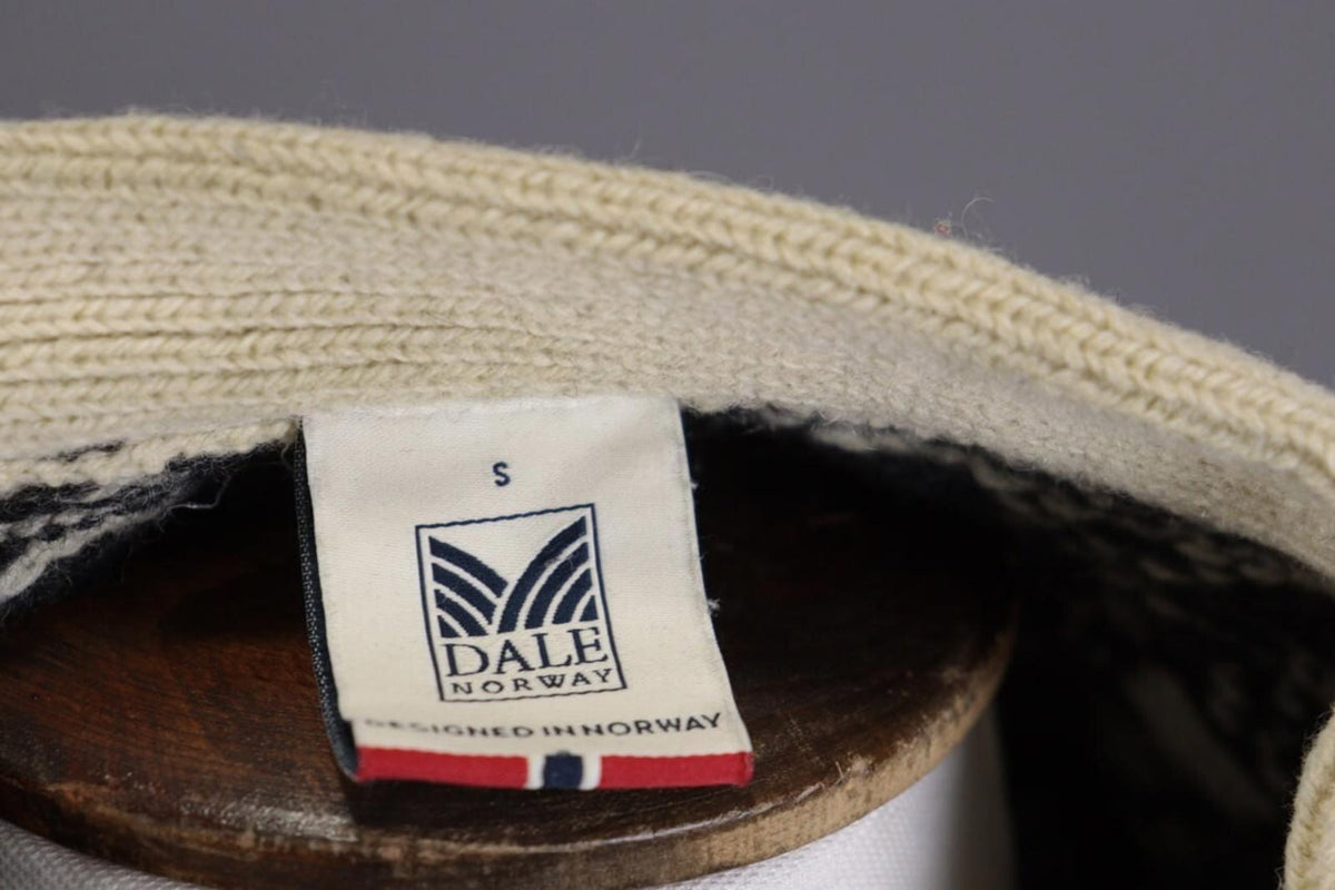 DALE OF NORWAY Beige Fair Isle Wool Knit Button Ski Cardigan Sweater S 48