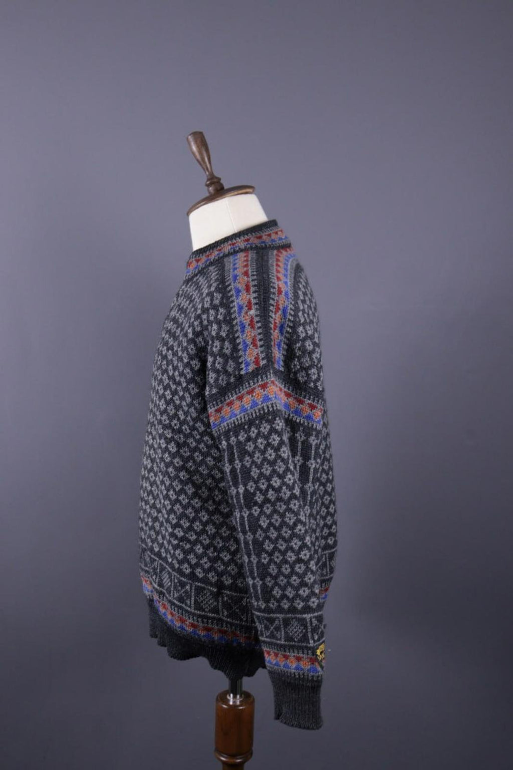 DALE OF NORWAY Sport Black Fair Isle Wool Knit Ski Sweater – Size XL