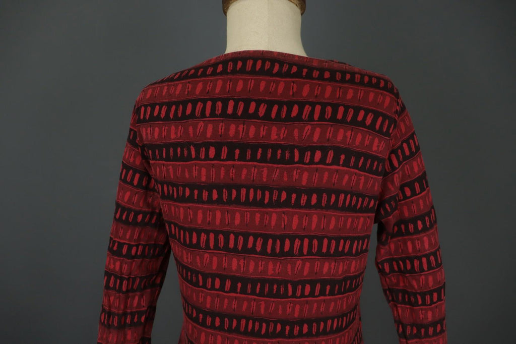 GUDRUN SJODEN Multicolor Striped Long Sleeve Round Neck Pullover Blouse Top Sz M
