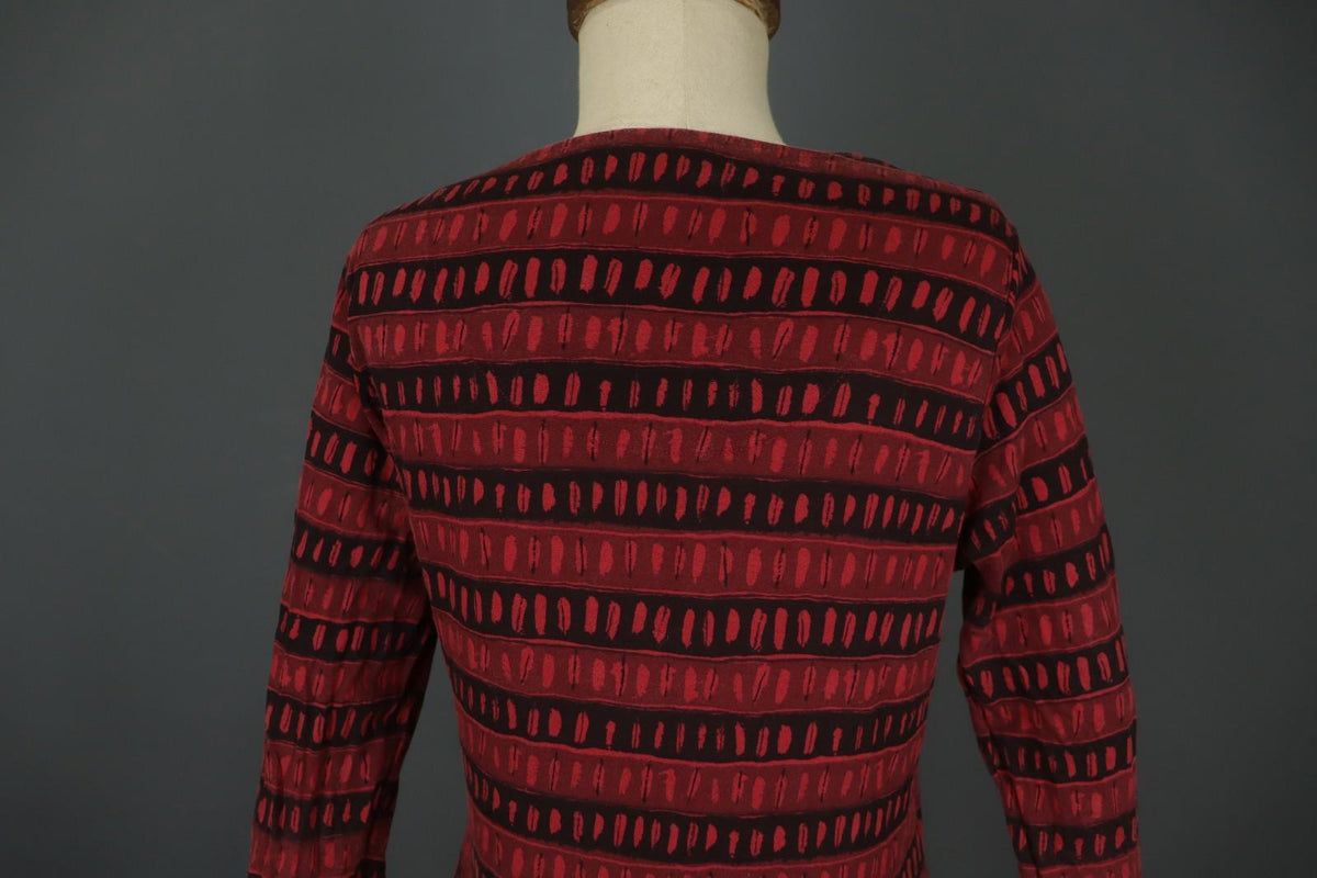 GUDRUN SJODEN Multicolor Striped Long Sleeve Round Neck Pullover Blouse Top Sz M
