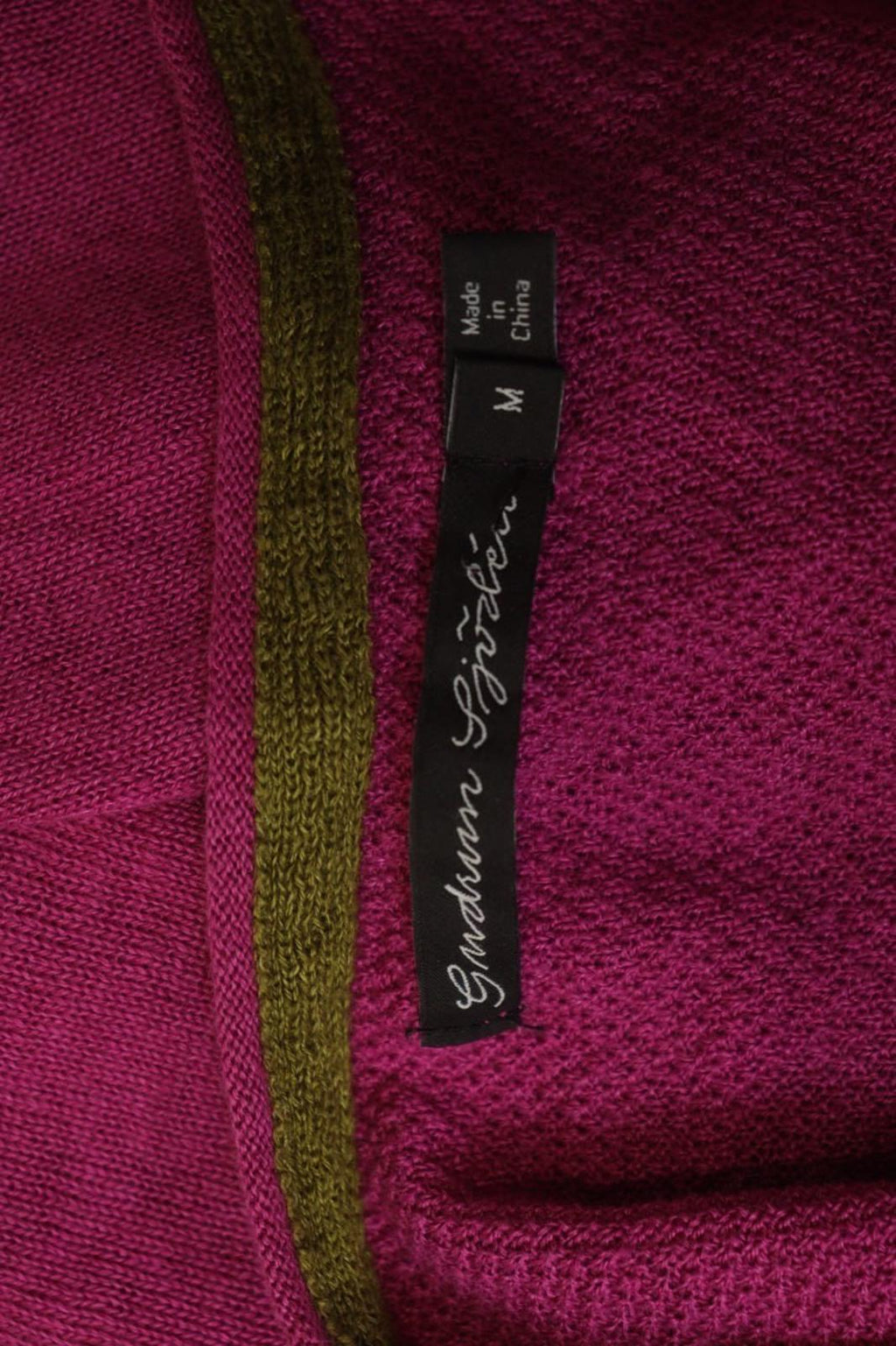 GUDRUN SJODEN Pink Linen Long Sleeve Crew Neck Side Slit Pullover Tunic Top Sz M