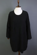 GUDRUN SJODEN Black Long Sleeve Oversized Lagenlook Shirt Dress – Size M