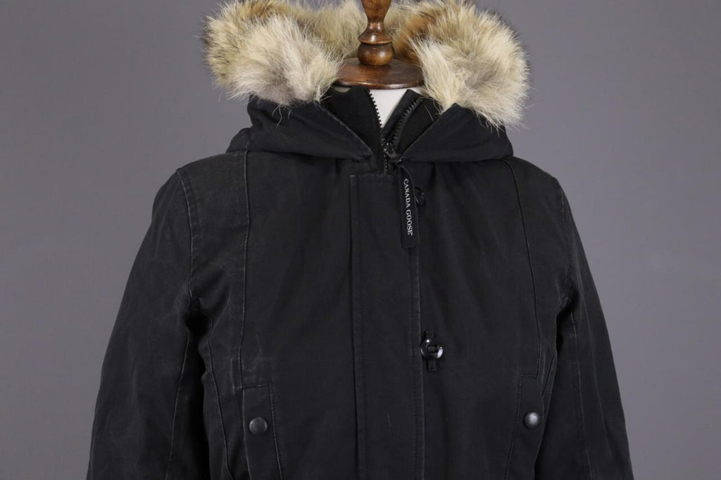Canada Goose Black Multipockets Fur Down Cargo Hooded Jacket – Size S