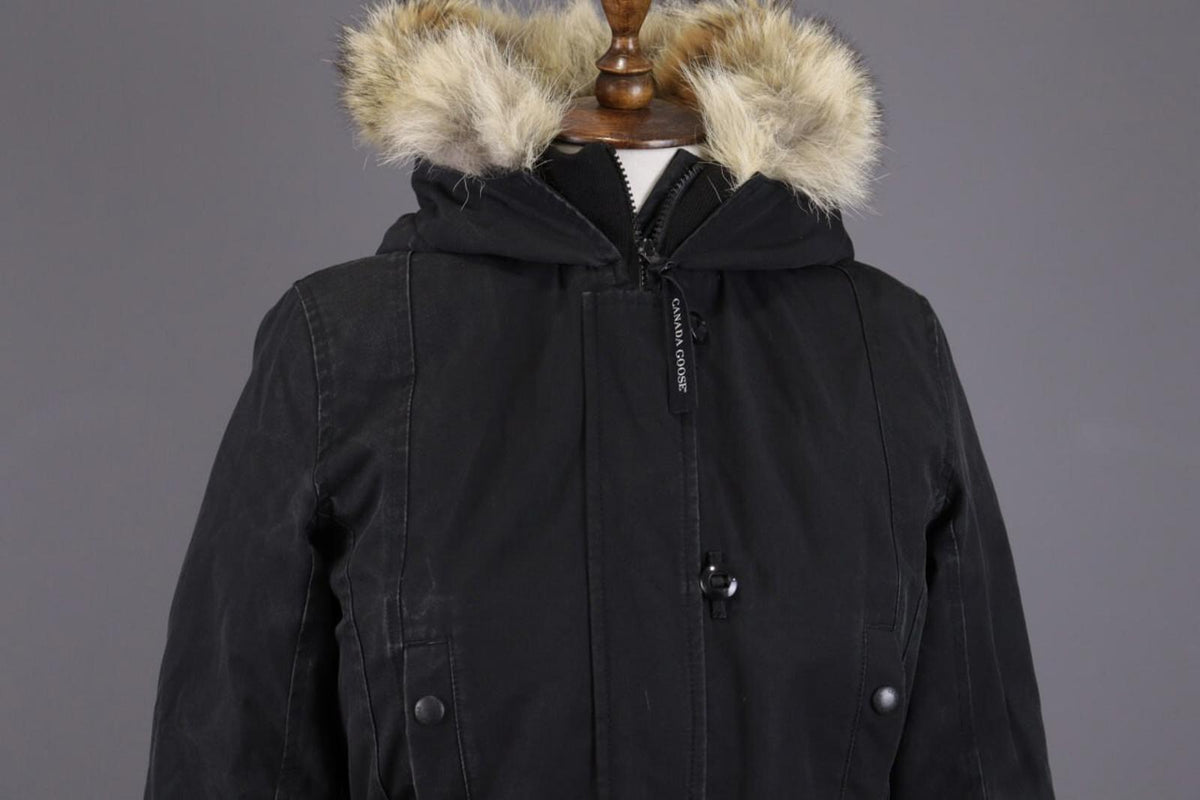 Canada Goose Black Multipockets Fur Down Cargo Hooded Jacket – Size S
